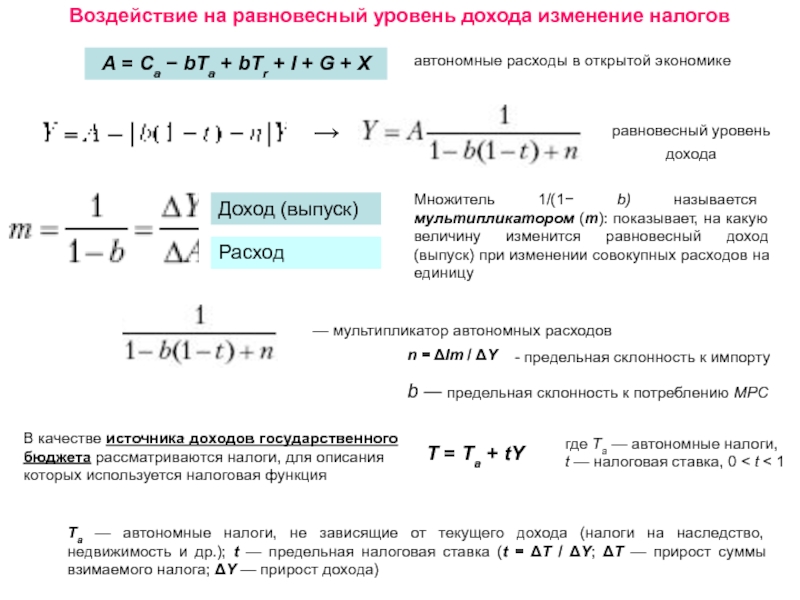 Изменение автономных расходов. Равновесный доход формула экономика. Равновесный уровень дохода формула. Равновесный уровень расходов формула. Равновесную величину национального дохода формула.