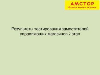 Результаты тестирования заместителей управляющих магазинов