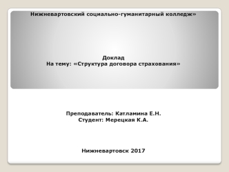 Структура договора страхования