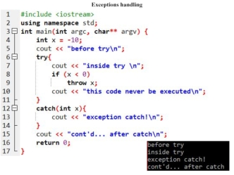 Exceptions handling