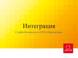 Интеграция. Служба безопасности ООО Перспектива