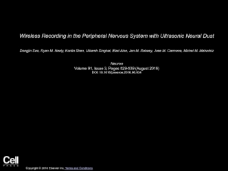 Wireless Recording in the Peripheral Nervous System with Ultrasonic Neural Dust