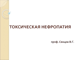 Токсическая нефропатия