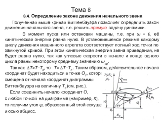 Определение закона движения начального звена