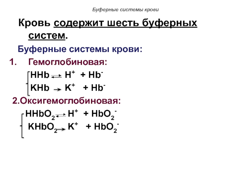 Презентация буферные системы