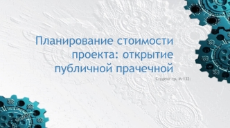 Планирование стоимости проекта: открытие публичной прачечной