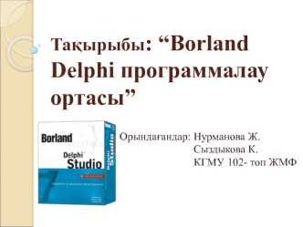 Borland Delphi программалау ортасы