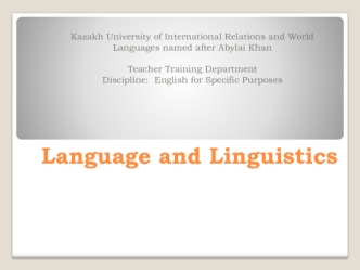 Language and linguistics