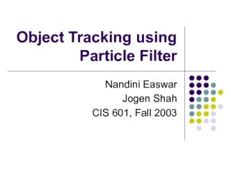 Object tracking using particle filter