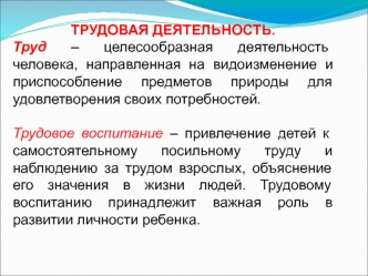 Трудовое воспитание