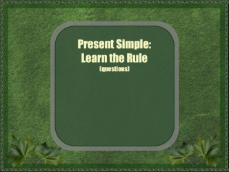 Present simple: learn the rule (questions)