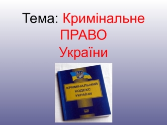 Кримінальне право України