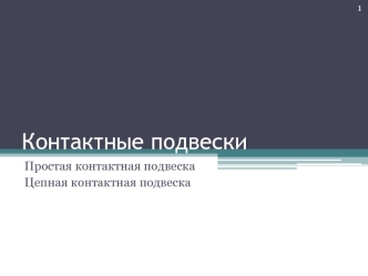 Классификация цепных контактных подвесок по количеству контактных проводов и способу их подвешивания