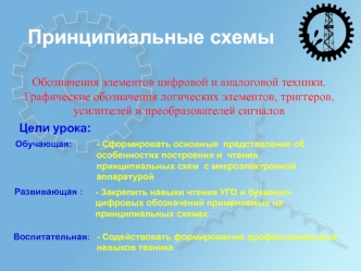 Графические обозначения логических элементов, триггеров, усилителей и преобразователей сигналов