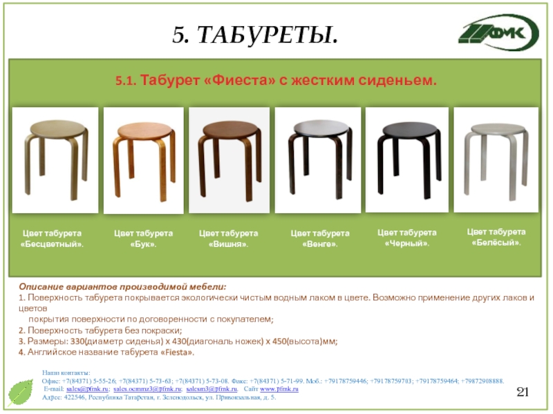 Экологический расчет проекта по технологии табурет