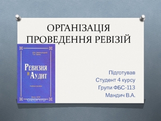 Організація проведення ревізій