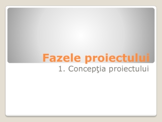 Fazele proiectului. Concepţia proiectului