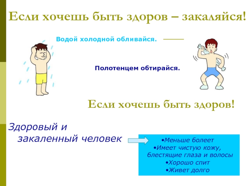 Если хочешь быть здоров закаляйся презентация