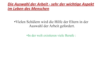 Die auswahl der arbeit - sehr der wichtige aspekt im leben des menschen