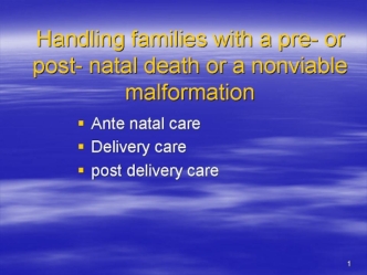 Handling families with a pre- or post- natal death or a nonviable malformation