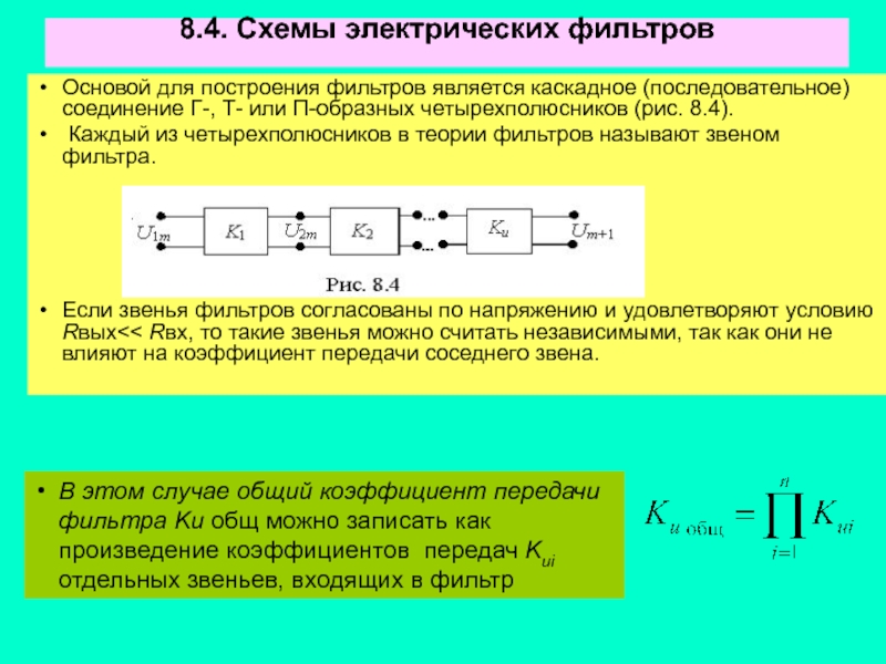 Схема электрического фильтра