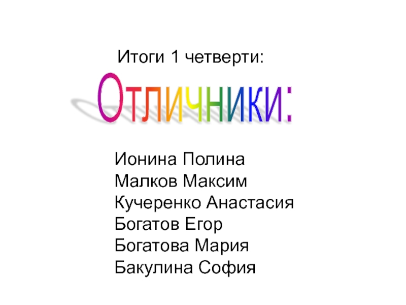 Итоги четверти