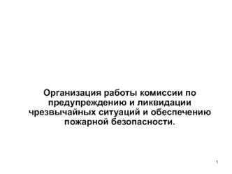 Организация работы комиссии по предупреждению и ликвидации чрезвычайных ситуаций и обеспечению пожарной безопасности