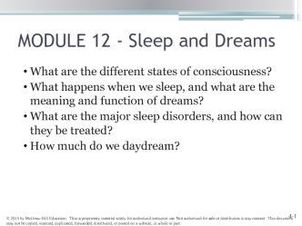 Module 12 - Sleep and dreams