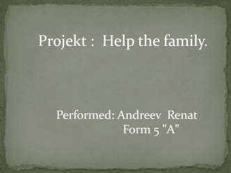 Projekt : Help the family