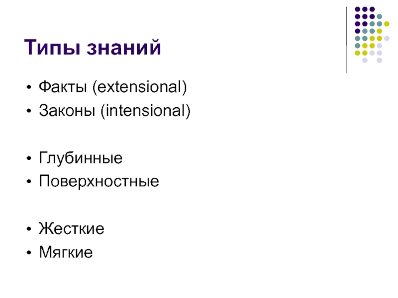 Типы знаний. Поверхностные и глубинные знания. Виды знаний карта. Поверхностные и глубинные  методы сбора данных.