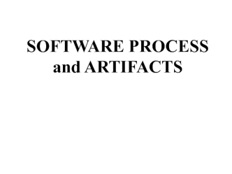 Software process and artifacts