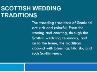 Scottish wedding traditions