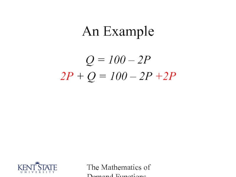 Математика 100. P = 100 – 2q. Example. The Mathematics of oz. The Mathematics of Chip-firing.