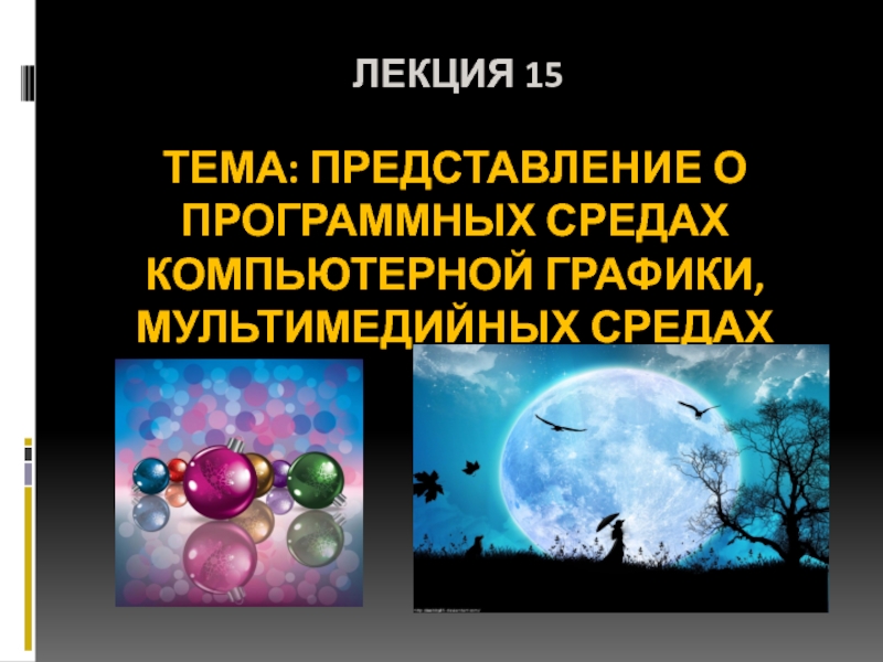 Представление о программных средах компьютерной графики мультимедийных средах презентация