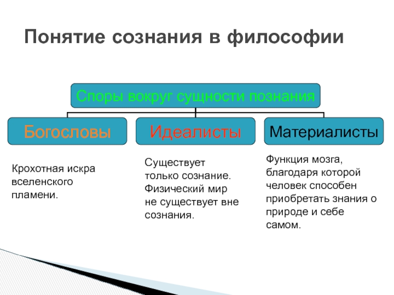 Три признака понятия сознание