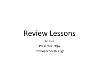 Review Lessons