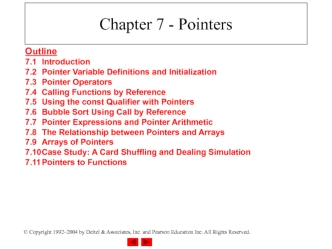 Chapter 7 - C Pointers