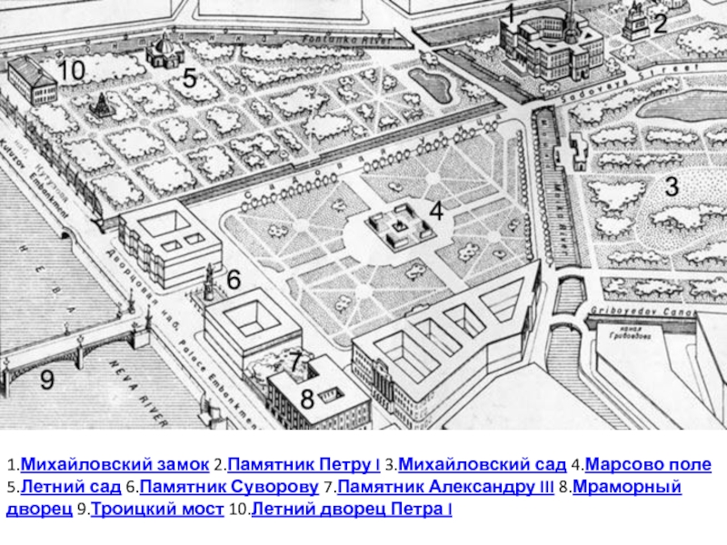 Карта санкт петербурга марсово поле