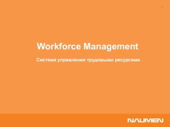 Workforce management. Система управления трудовыми ресурсами