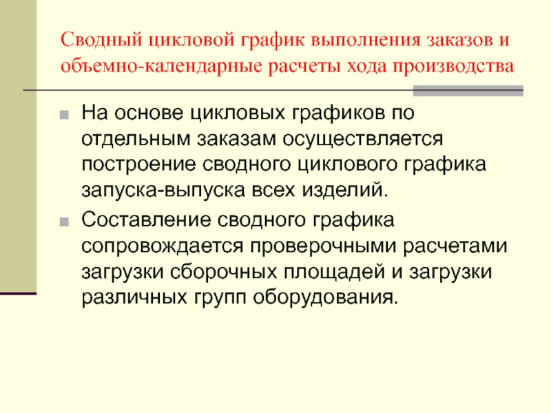 Рассчитан ход. Цикловая стратегия. Цикловой задел.