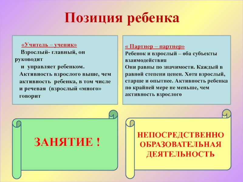 Жизненная позиция ребенка