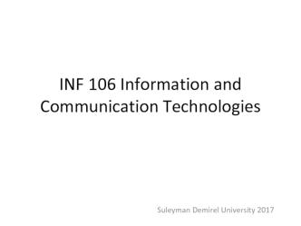 Information and Communication Technologies