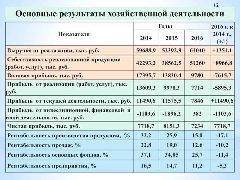 Информация о результатах хозяйственной деятельности за три года образец