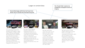 1 pager on content ideas. 1 pager on landing page