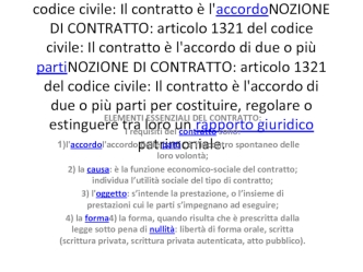 Nozione di contratto, elementi essenziali, contratti tipici e atipici, compravendita