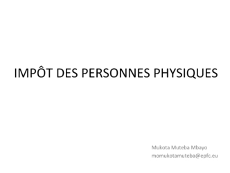 Impôt des personnes physiques