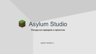 Asylum Studio Раскрутка серверов и проектов