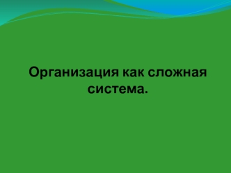 Организация как сложная система