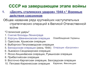 СССР на завершающем этапе войны