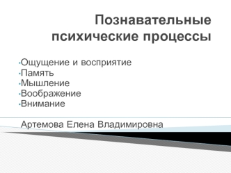 Познавательные психические процессы